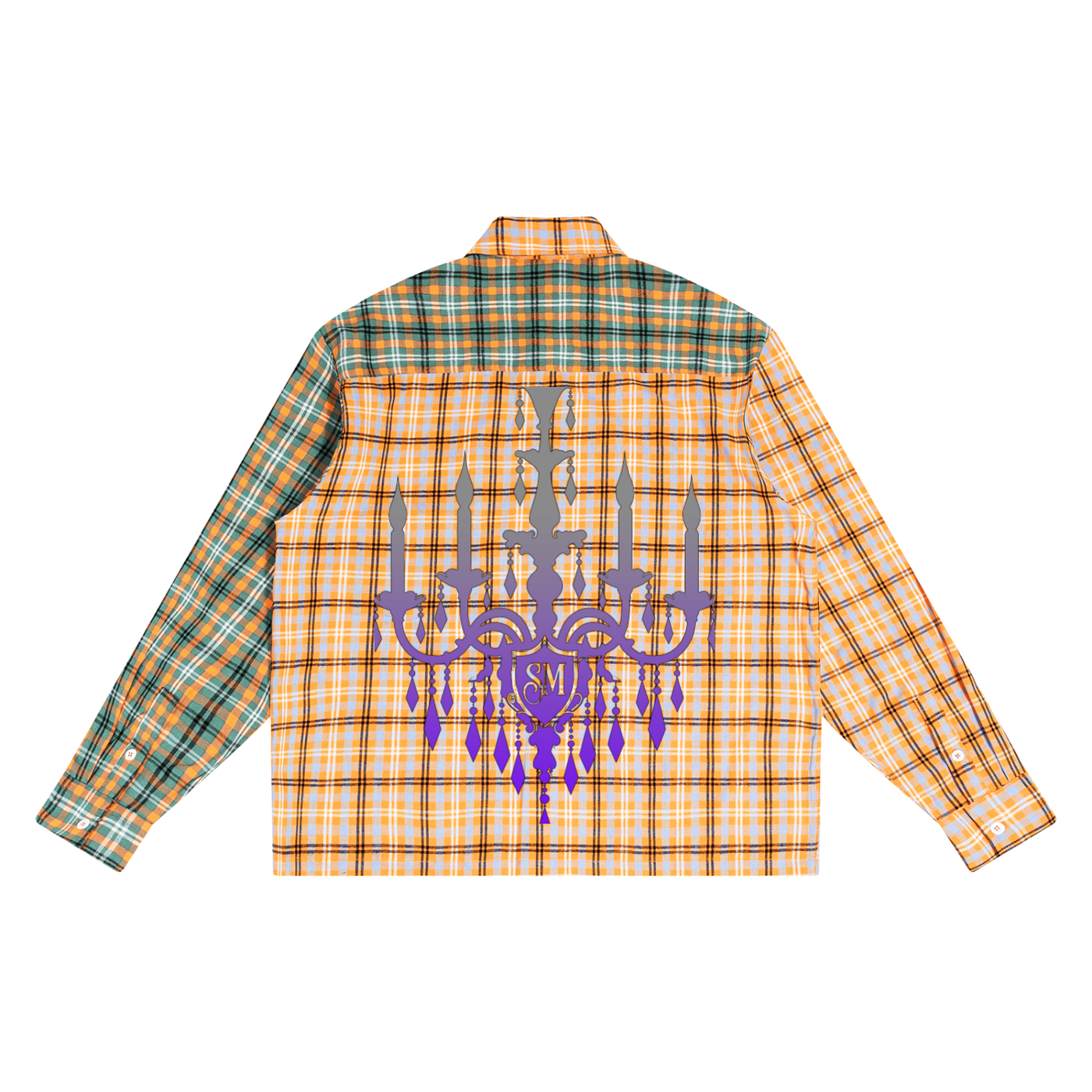 Unisex Oversized Plaid Color Block Shirt