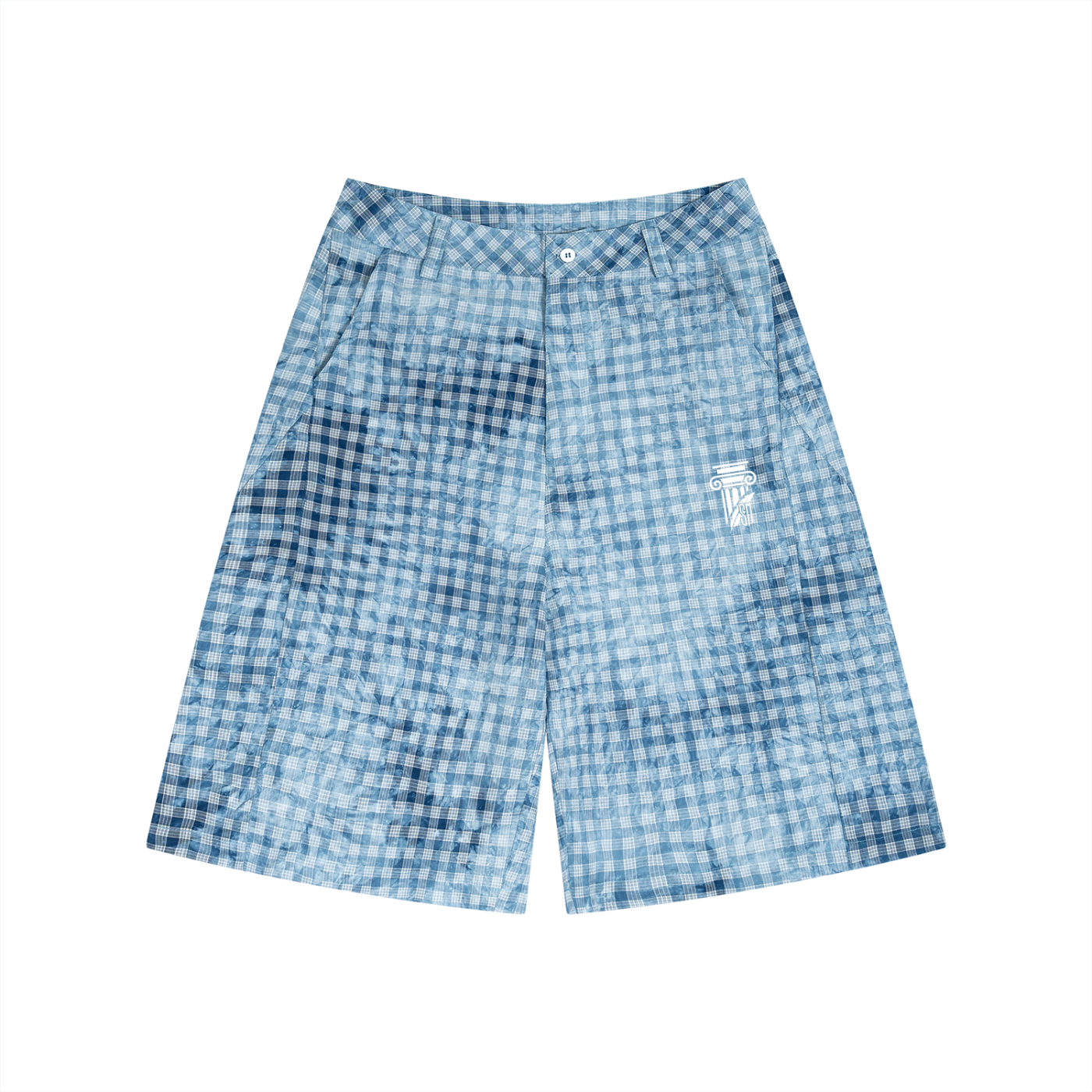 Unisex Vintage Wash Plaid Shorts