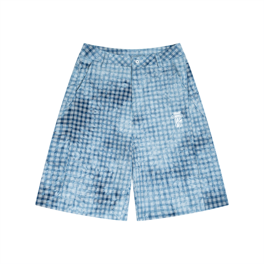 Unisex Vintage Wash Plaid Shorts