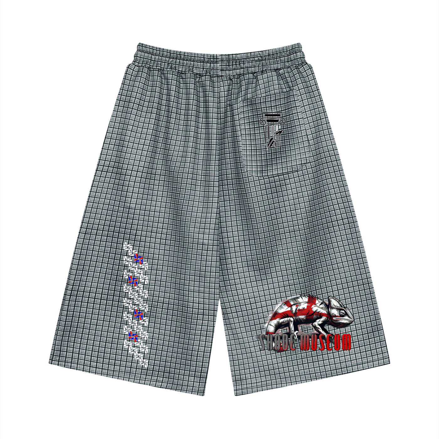 Unisex Plaid Drawstring Shorts