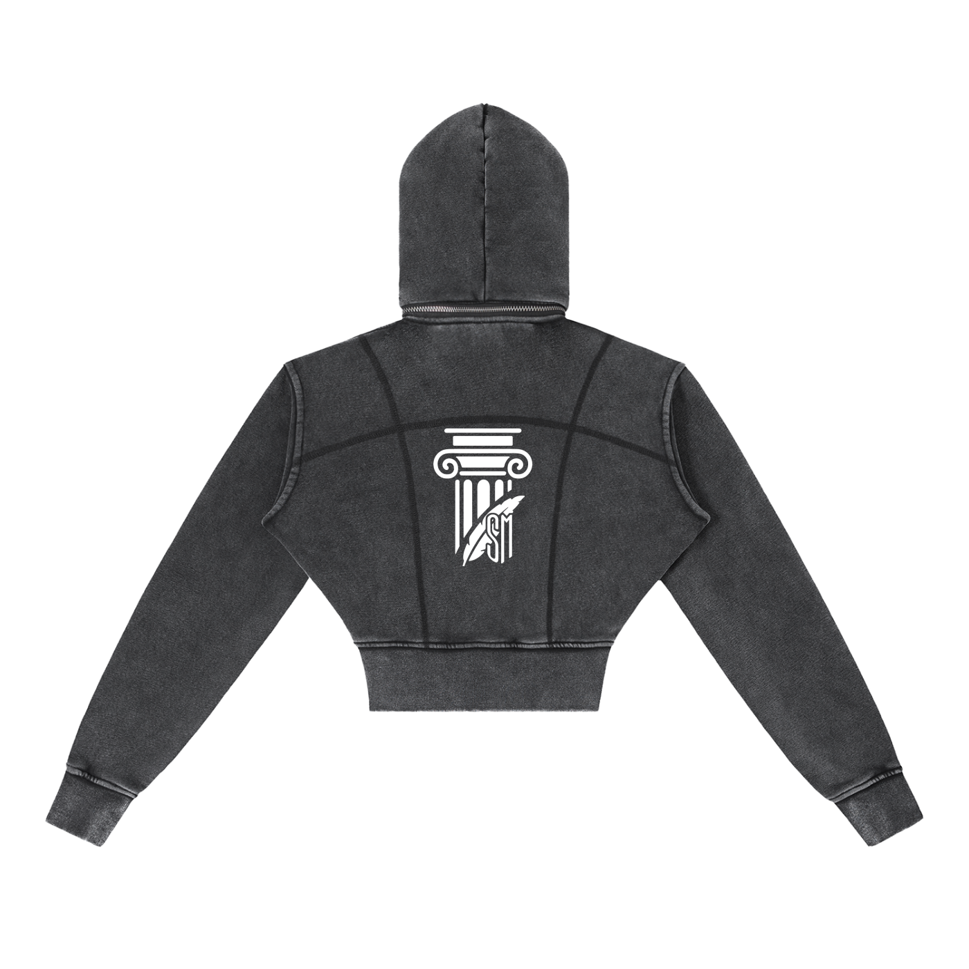 Shades Vintage Washed Cropped Fleece Hoodie