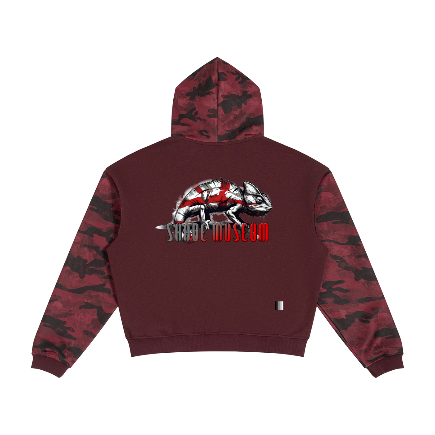 Unisex Colorblock Camo Full Zip Boxy Hoodie