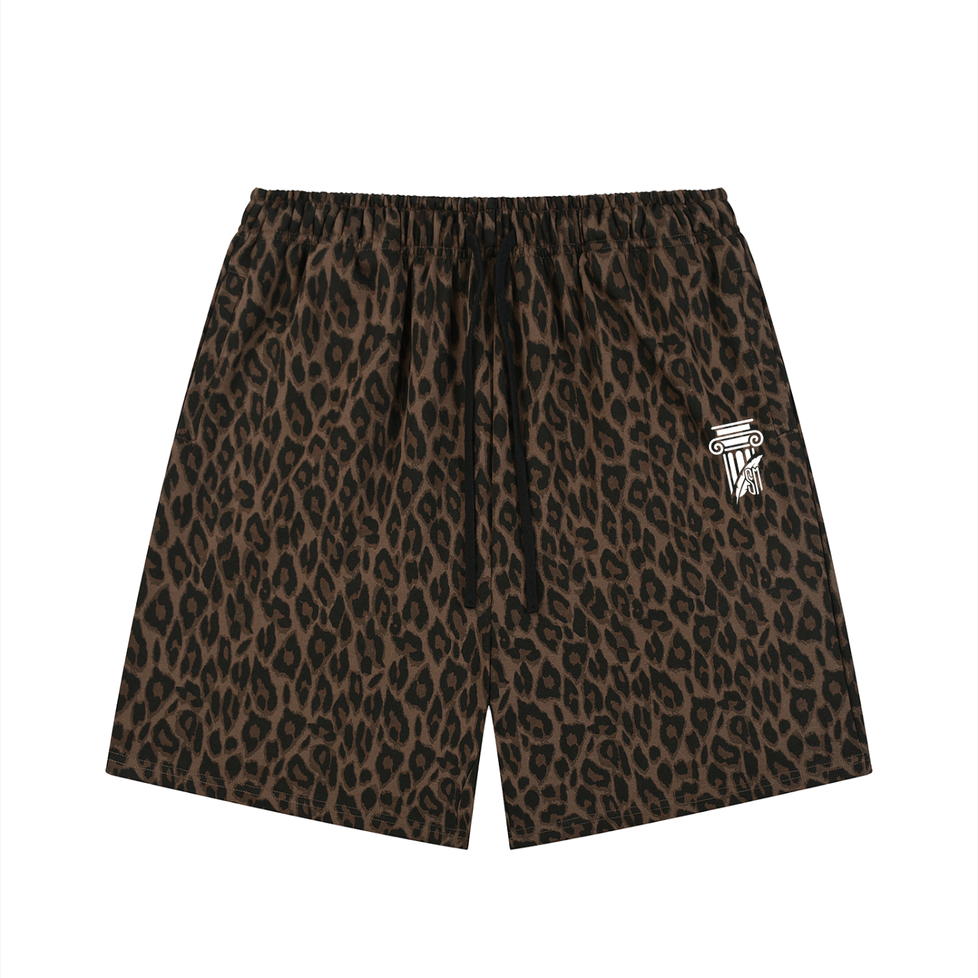 Unisex Heavyweight Leopard Drawstring Shorts