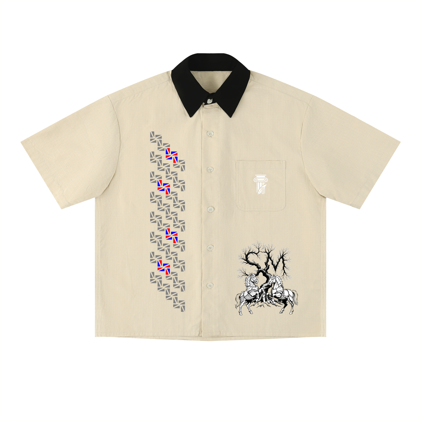 Unisex Color Block Short Sleeve Shirt