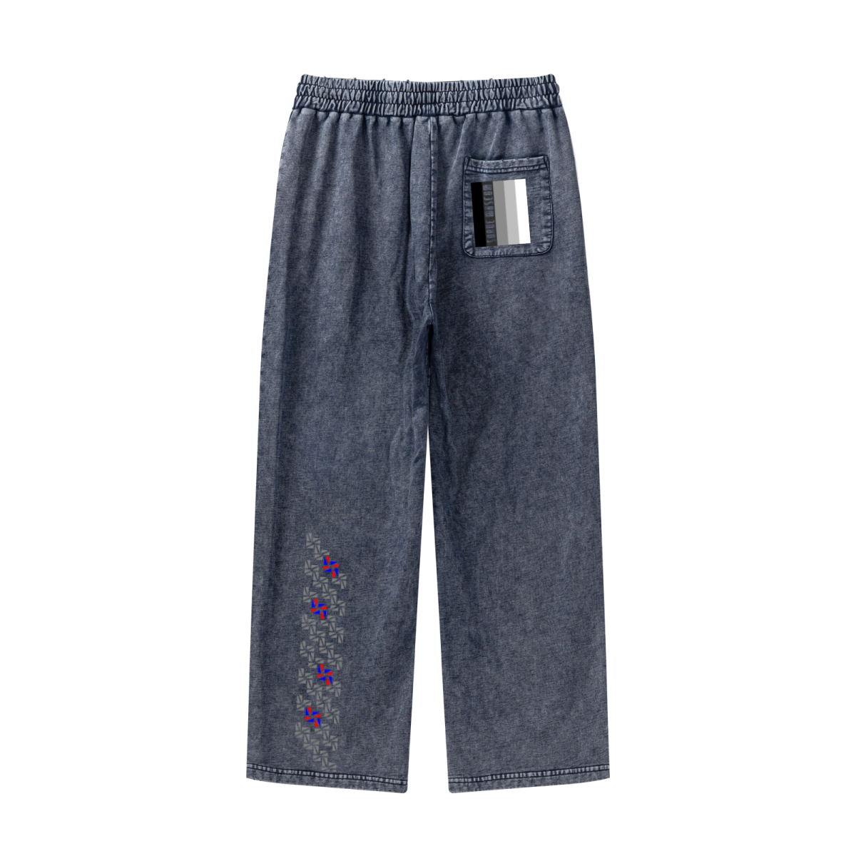 300GSM Cotton Vintage Marled Loose Pants Royal Blue