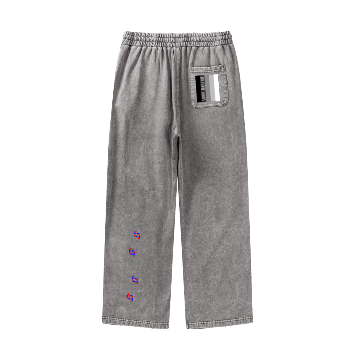 300GSM Cotton Vintage Marled Loose Pants Medium Grey